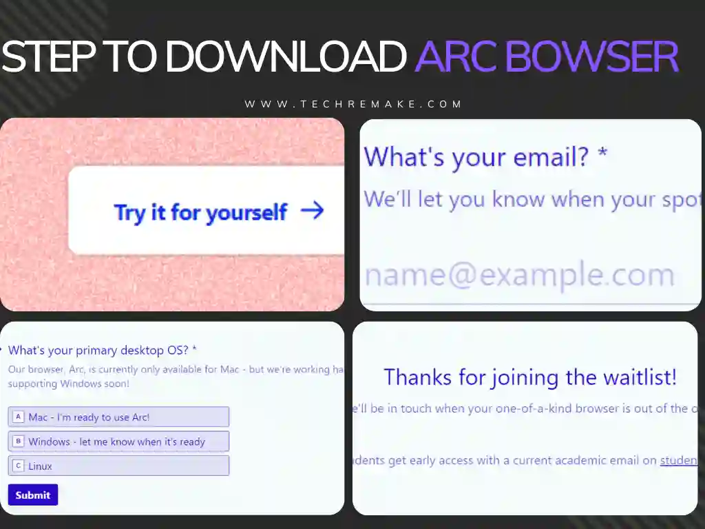 Steps to download Arc Browser